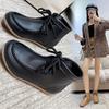 Европейские и американские короткие ботинки для мам, осенне-зимние новые ретро-ботинки на плоской подошве, повседневные кожаные ботинки на шнуровке, женские ботинки от производителя