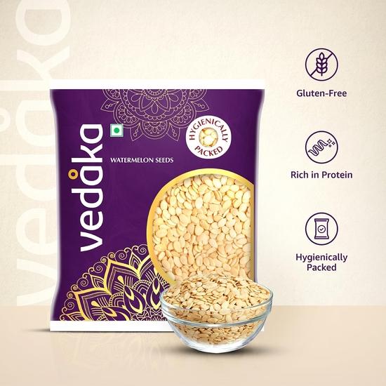 Vedaka Raw Watermelon Seeds - 500g | Tarbuj Beej | Seeds for Snacking | Gluten-Free