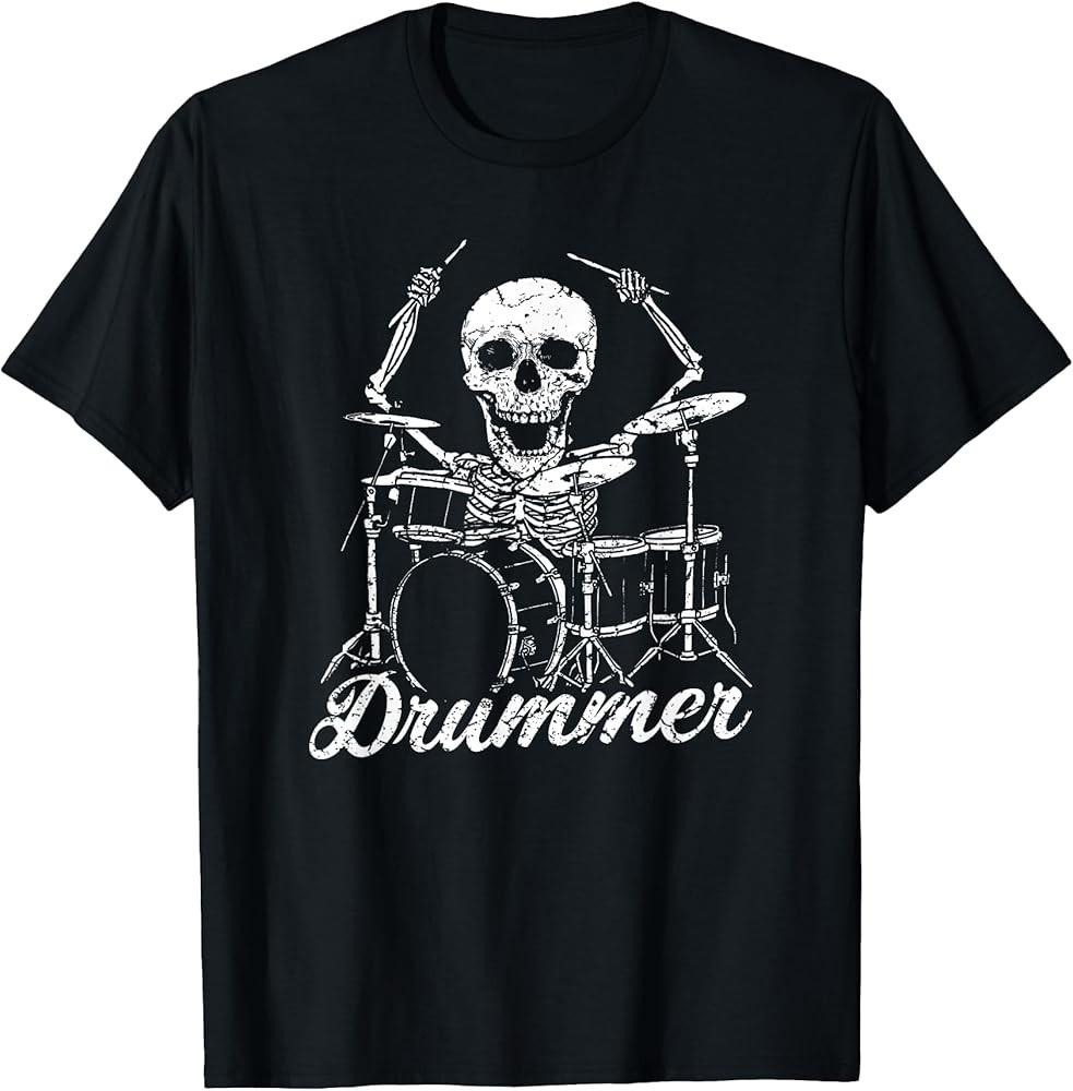 Cool Percussion Drum Sticks Skeleton Drummer Image T-shirt T-Shirt