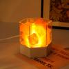 LED Natural Himalayan Crystal Salt Lamp Rock Salt Night Lamp Table Lava Lamp USB Plug Meditation Home Bedroom Decoration Warm Li