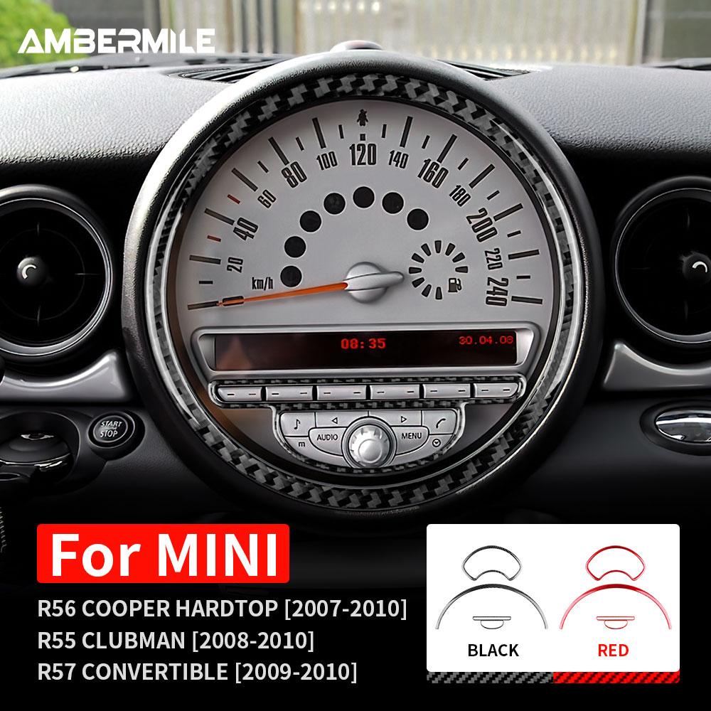 Углеродное волокно для Mini Cooper Hardtop R56 Clubman R55 Convertible R57 Автомобильный спидометр Кнопка радио Рамка Аксессуары Наклейка Отделка