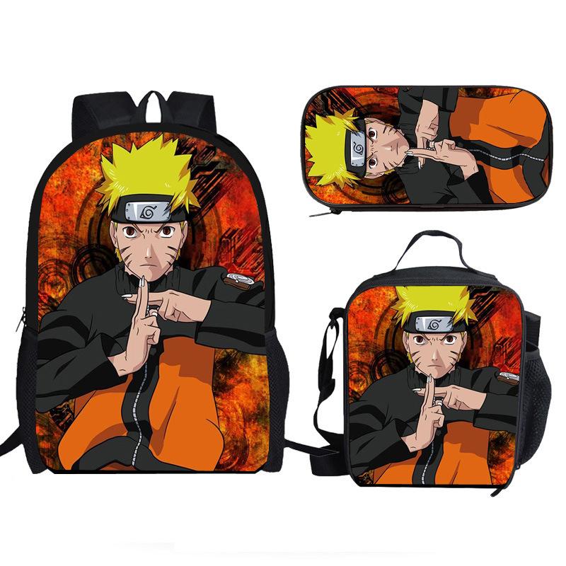 Naruto Naruto Surrounding Primary School Bag Cartoon Animation Backpack Satchel Pencil Case