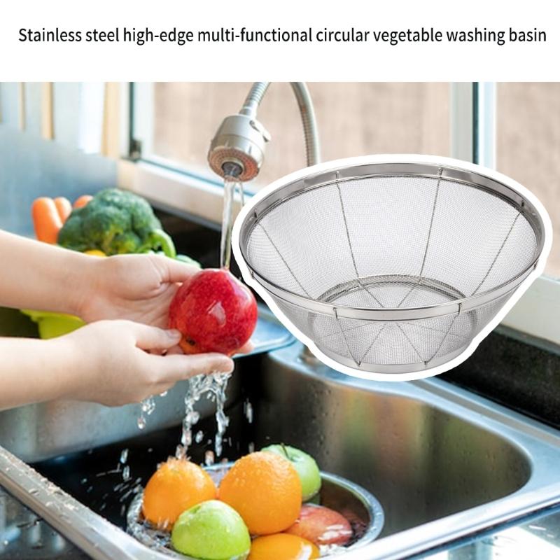 Professional Kitchen Sieves With Extra Fine Mesh Rice Strainer Stainless Steel Colander For Straining Grains Fruit