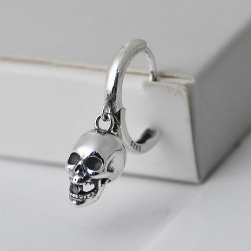 Новинка 2020, 100% настоящее серебро S925, модные ювелирные изделия, женские серьги, винтажные тайские серебряные серьги-колокольчики с черепом, женские серьги 
