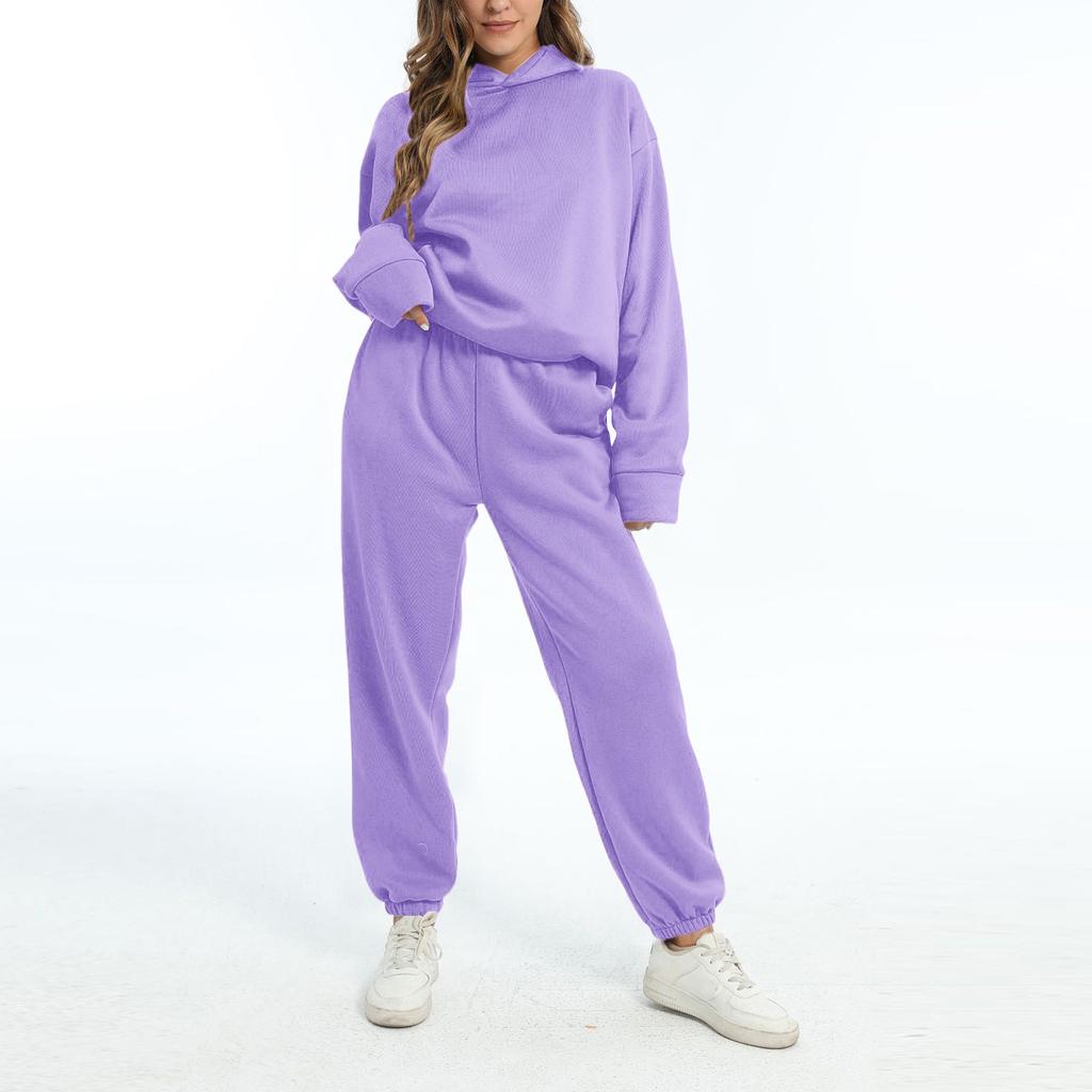 Женские комплекты из двух предметов, толстовки с длинными рукавами, пуловер, толстовка, спортивные штаны, повседневный спортивный костюм для тренировок