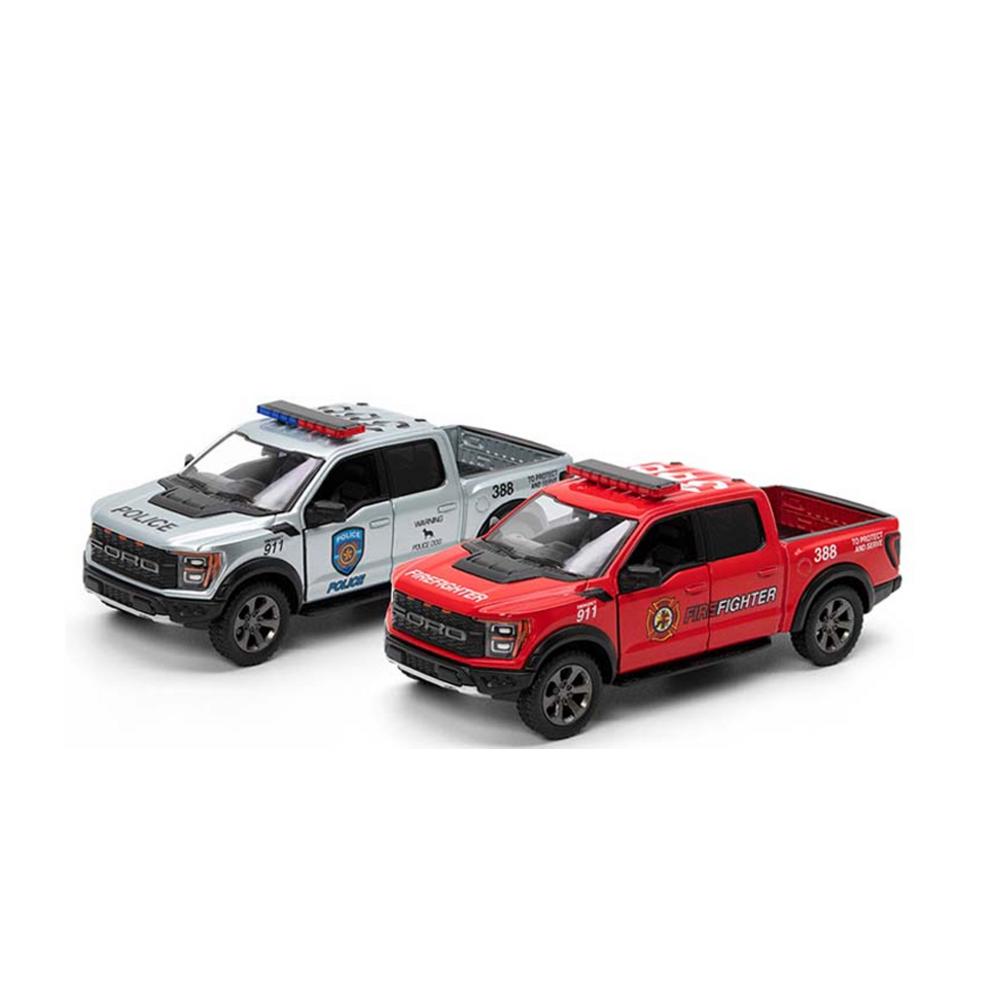 Kinsmart 2022 Ford F-150 Raptor Полицейская машина Литая модель