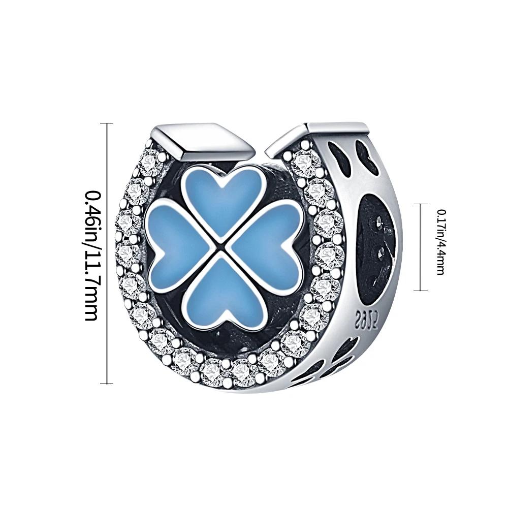 Authentic Charm Bead Charms copper Plated Heart Fourleaf Shamrock Good Luck Symbol Bead Charms Compatible With Bracelets Women Jewellery Diy Gift