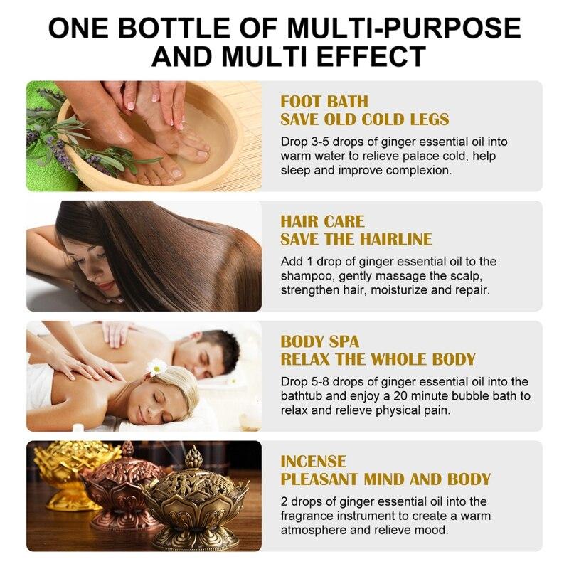 30 мл массажное эфирное масло для ухода за кожей, увлажняющее для сухой кожи, спа-масло, имбирное масло для тела, увлажняющие средства для тела, натуральные