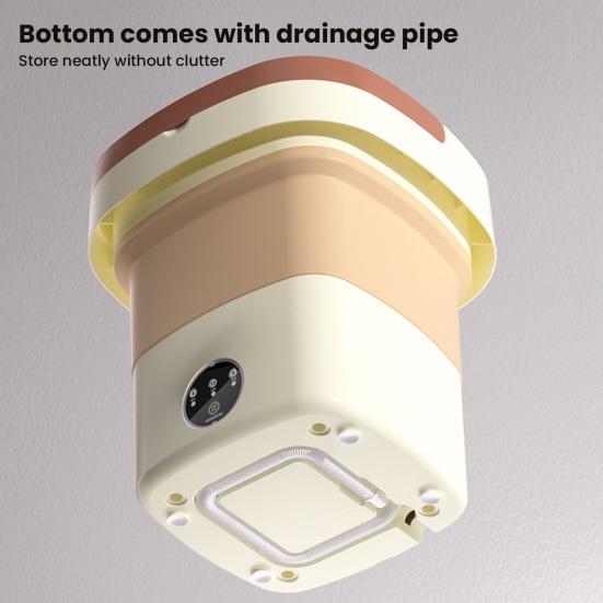 1 Set Foldable Mini Washing Machine Low Noise Energy-saving Compact Size Underwear Socks Clothes Small Washer Bathroom Supplies