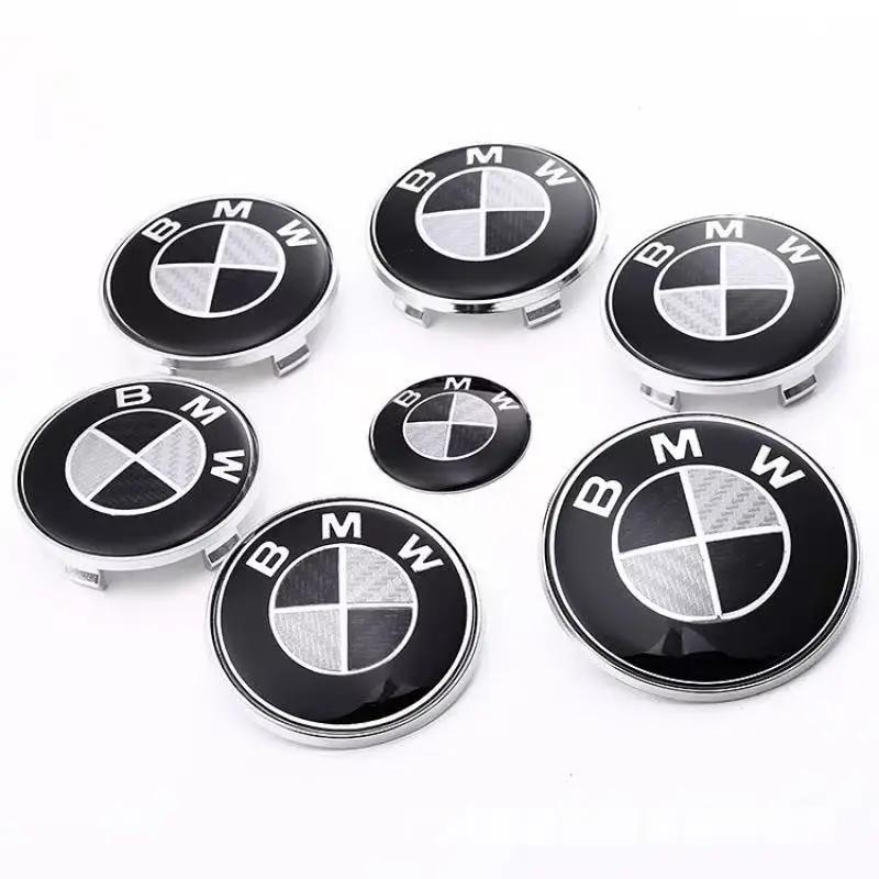 1Pcs automobile hood and trunk badge carbon fiber decorative badge 74/82mm for BMW X5E70 E30 F32 F35 F02 F07 F18 F07