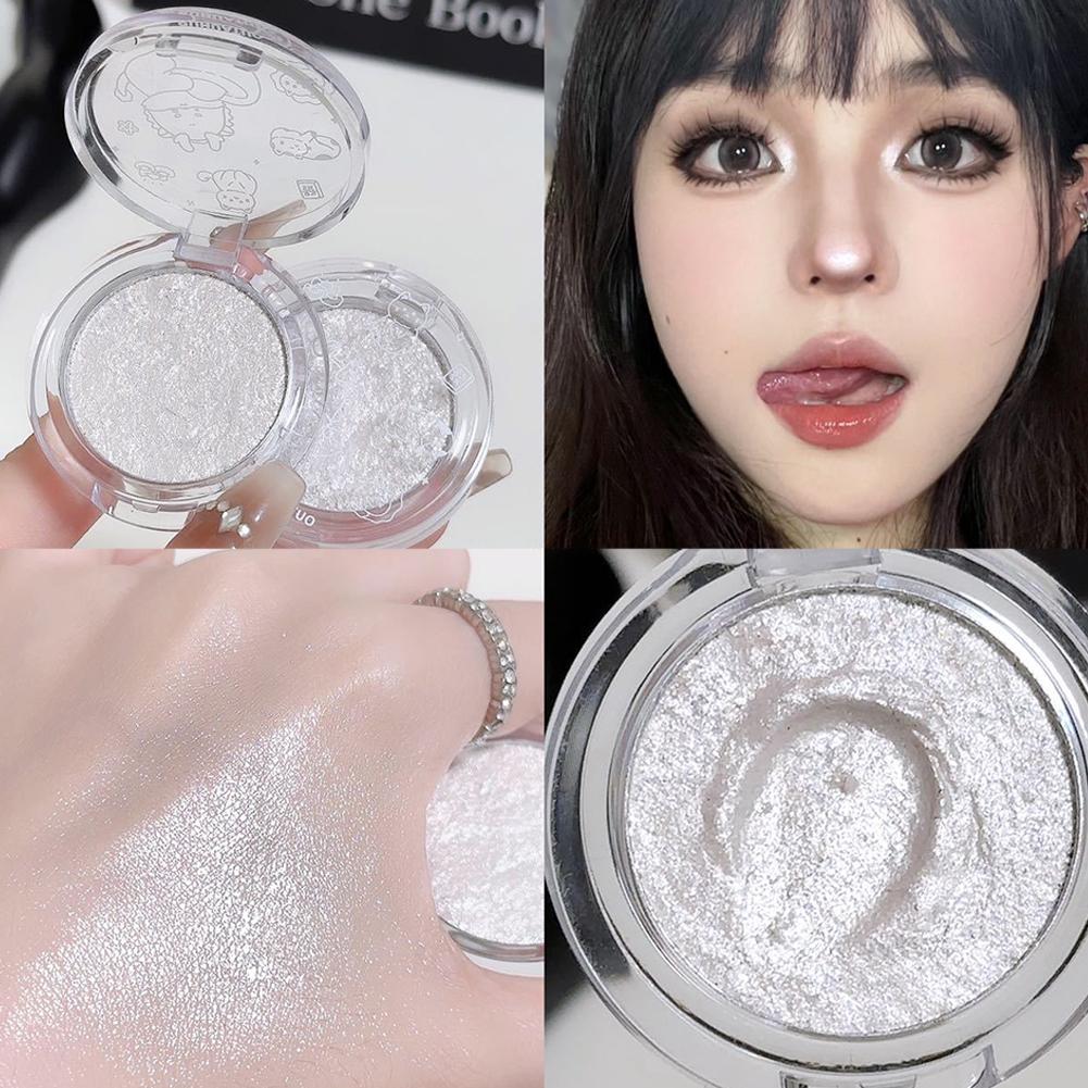 Однотонные матовые тени для век чисто-белого цвета, тени-шелковинки для глаз и осветляющий хайлайтер, деликатная головка T8F1