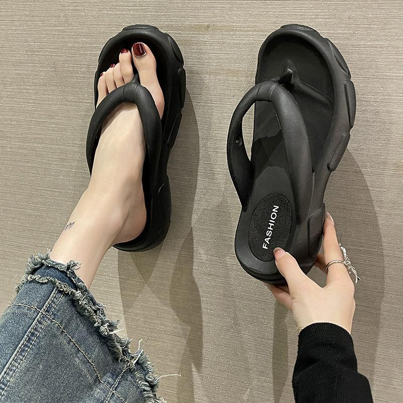 Женские тапочки и босоножки на каблуке, лето 2024, толстые шлепанцы, шлепанцы на платформе для пляжа, новый стиль 39, оптовая продажа