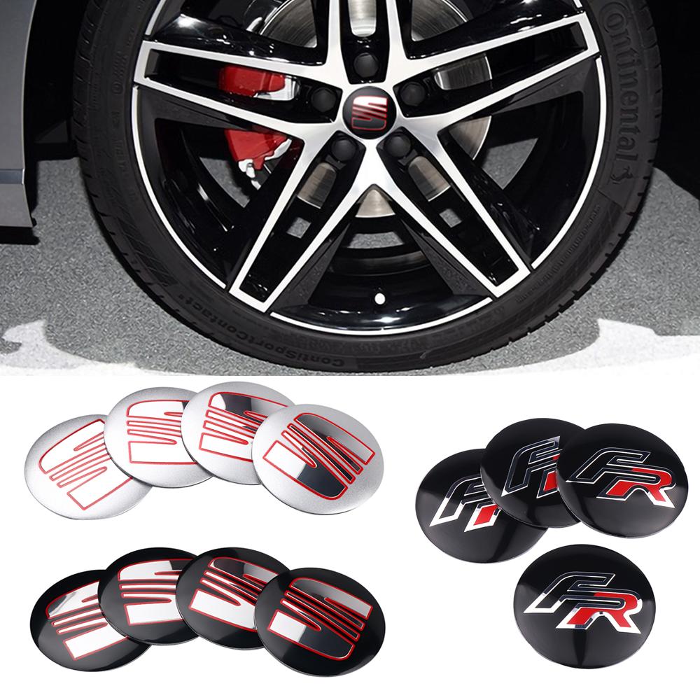 4Pcs 56mm Car Wheel Center Cover Tire Hub Caps Sticker For Seat Leon Mk1 Mk2 Ibiza FR Toledo Exeo 6j Ateca Altea Arosa Alhambra