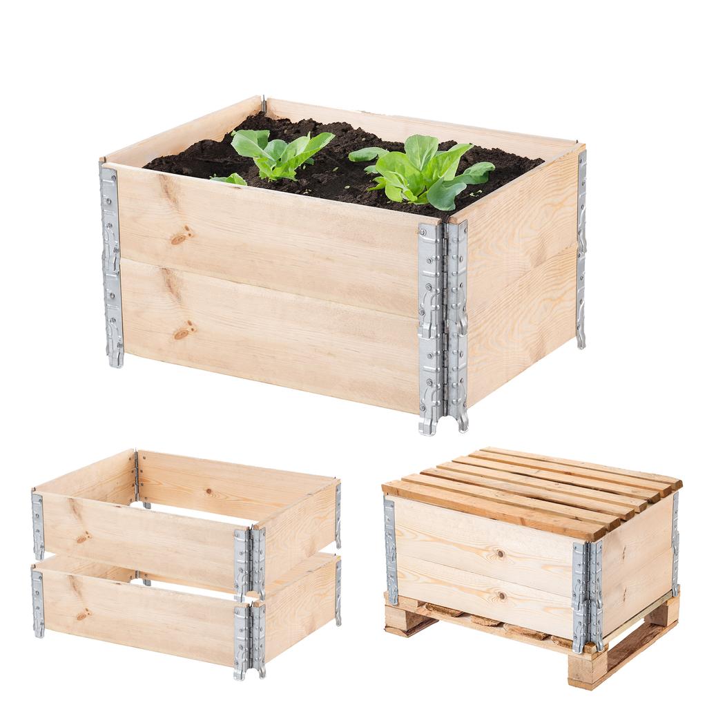 KADAX Nadstawka Paletowa Drewniana 60x80cm Pojemnik Na Paletę Grządka Pakiet 2szt
