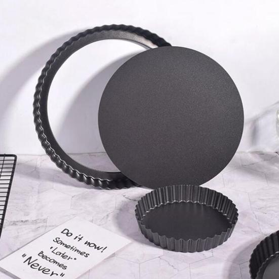 Противень для пиццы, легко демонтируемый, высокая твердость, волнистый край, дизайн, углеродистая сталь, круглая форма для выпечки тортов, товары для дома