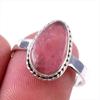 Natural Rhodochrosite Gemstone 925 Solid Sterling Silver Jewelry Ring S.8 O3F95