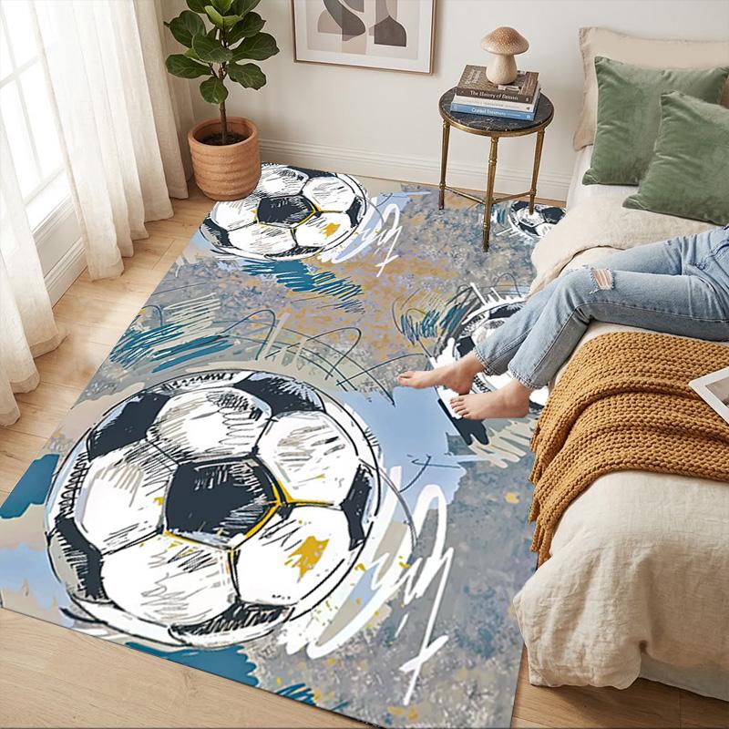 Soccer Art Living Room Nonslip Area Rug Soft Carpet For Bedroom Game Playroom Sofa Office Home Decor Doormat Christmas Gift C92648