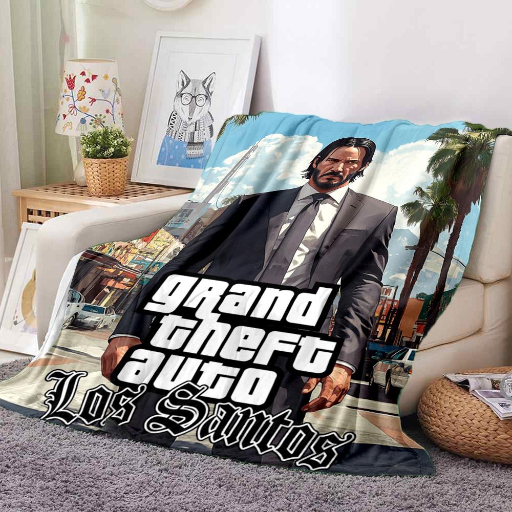Gta Los Santos Flannel Blanket Throw Blanket Soft Warm Sofa Bed Camping Home Decor Unique Christmas Gift C9211666