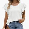 Летняя двухслойная блузка с оборками и рукавами 2023, милые женские модные топы с короткими рукавами, рубашка, повседневная одежда 24715