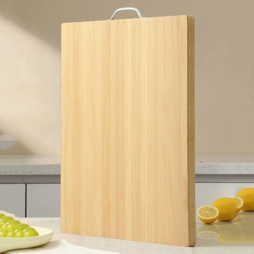 Rectangle Bamboo Chopping Board with Handle Butcher Chopping Blocks Tool Wooden Tray Home Use