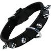 Leather Collar - GLORIA - Skin - Black - Adjustable - D-Ring