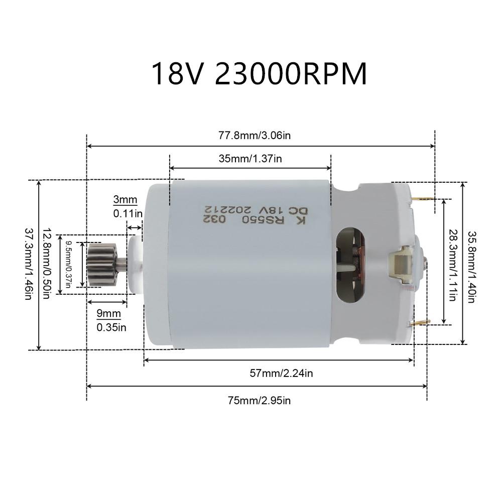 10.8V-21V металлический двигатель постоянного тока RS550 с 14 зубьями, микродвигатель 25000 об/мин для электрической пилы, мини-пилы, дрели, шуруповерта