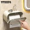 Toilet Tissue Box Perforated Free Multi-function Storage Wall Mounted Paper Drawer Bathroom Shelf Waterproof Paper Towel Rack