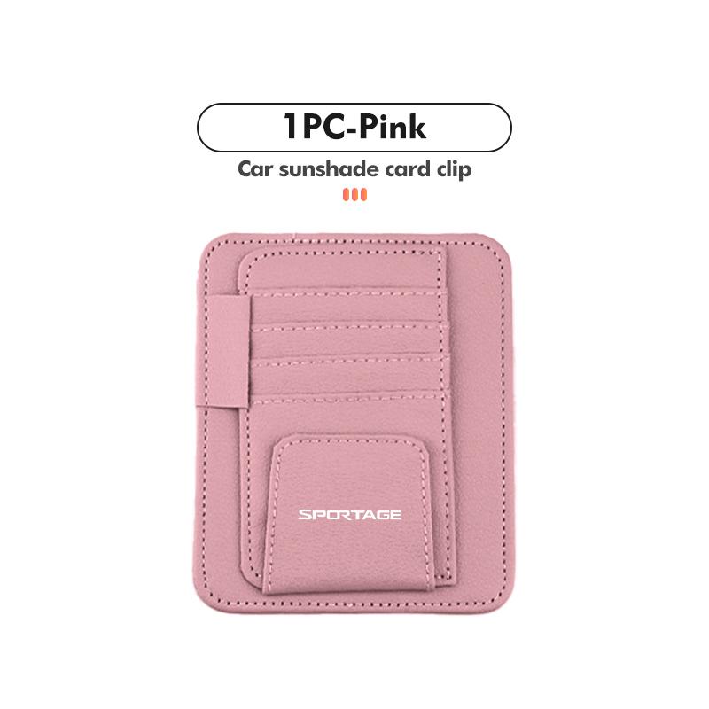 AHX1 Car Sun Visor Storage Bag Sunglasses Organizer Holder Card Clip For KIA Sportage Ceed Sorento Niro Cadenza Proceed Sephia
