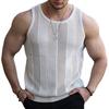 Мужской жилет без рукавов с круглым вырезом, однотонный, с ребристой отделкой, тонкий, летний, повседневный, с ажурной вязкой, свободный, спортивный