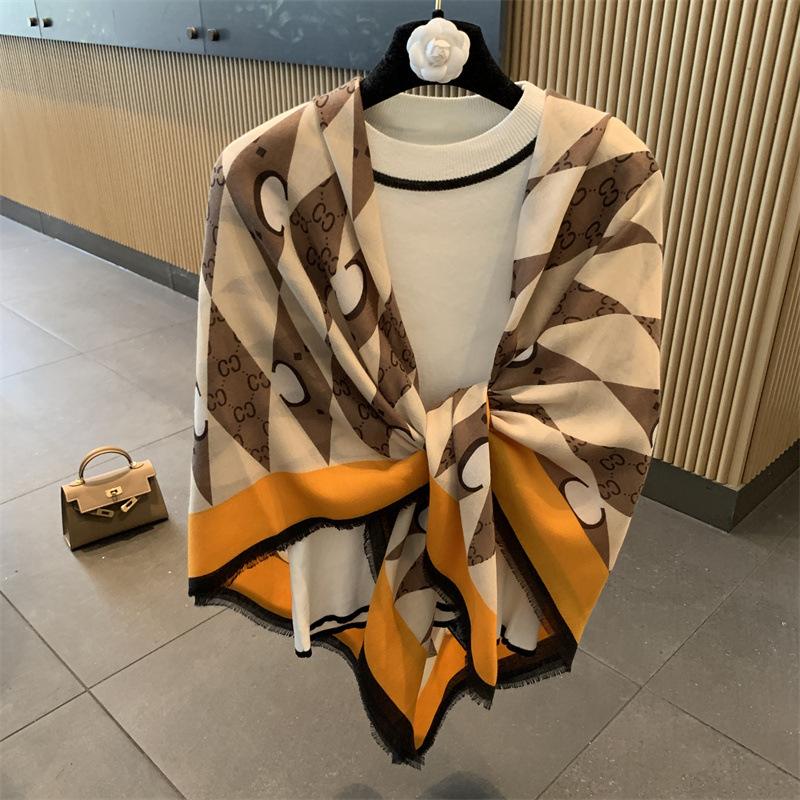 Small Plaid Linen Scarf For Women'S Summer New Sunscreen Large Square Scarf Thin Silk Scarf Air Conditioning Room Outdoor Shawl