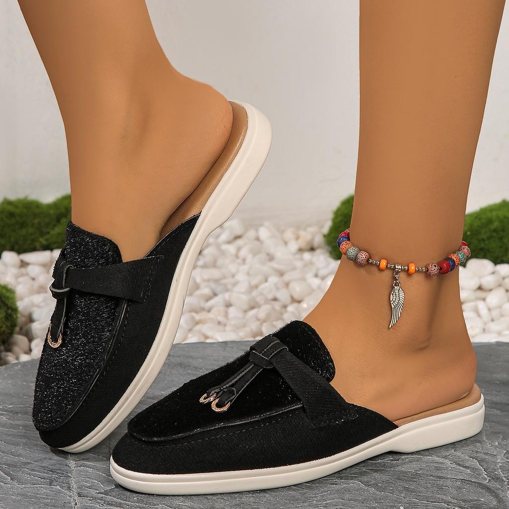 Fashion Summer Walking Shoes High Quality Comfortable Casual Shoes 2024 Slipper Women's Classic Leather and Fabric Feel Sandals