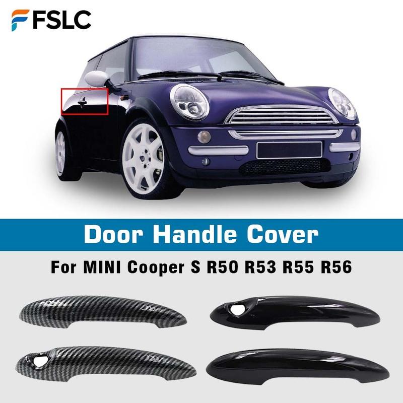 Door Handle Cover For BMW MINI Cooper S R50 R52 R53 R55 R56 R57 R58 R59 R61 Cars Accessories Carbon Fiber Glossy Black Styling