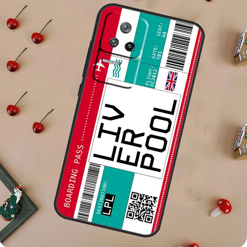 Boarding Pass Ticket Case For POCO X6 Pro X3 X5 F5 M6 Pro F3 M5s Cover For Xiaomi 13T Pro 14 11T 12T 12 13 Lite