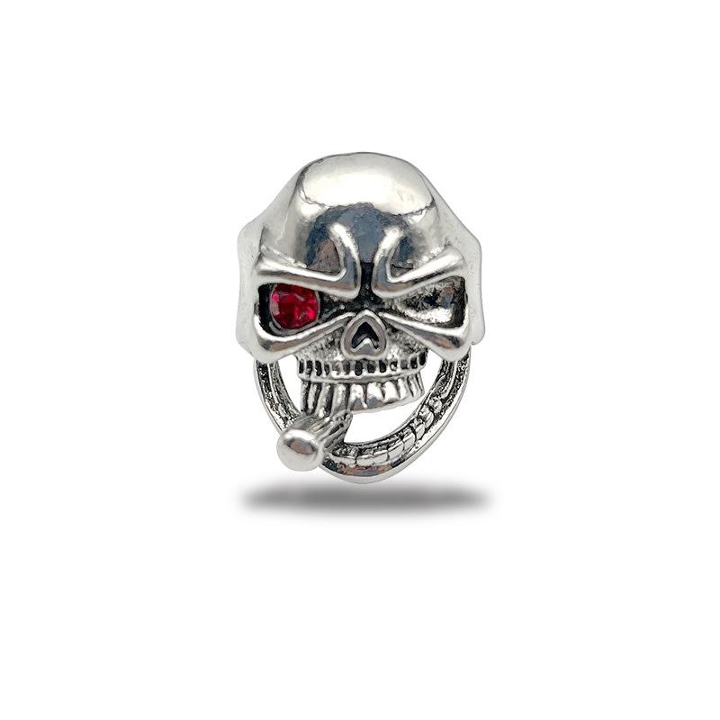 Retro Cigarette Skull Large Ring For Men Punk Gothic Rock Hiphop Ring Biker Accessories Handmade Designer Zircon Gift For Man