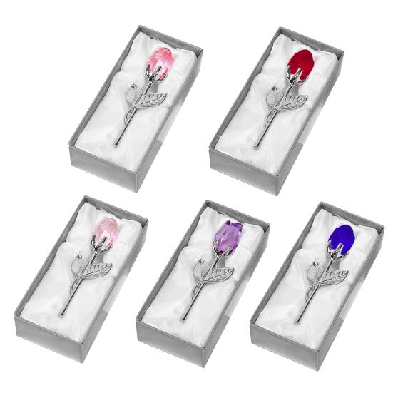 Прозрачная роза в подарочной коробке Художественная цветочная скульптура на День святого Валентина Элегантный декор для дома и офиса и романтический подарок