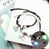 Luminous Cat Star Moon Bracelet Couple Charm Handmade Adjustable Rope Matching Friend Bracelet Infinite Love Jewelry Gifts