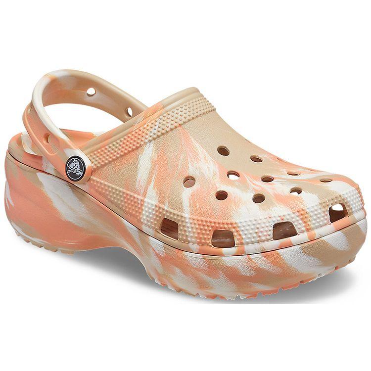 Crocs Классический мраморный узор Облако Повседневные классические клоги Пляжные сандалии Женские сандалии Коричневые 207176-2ZM