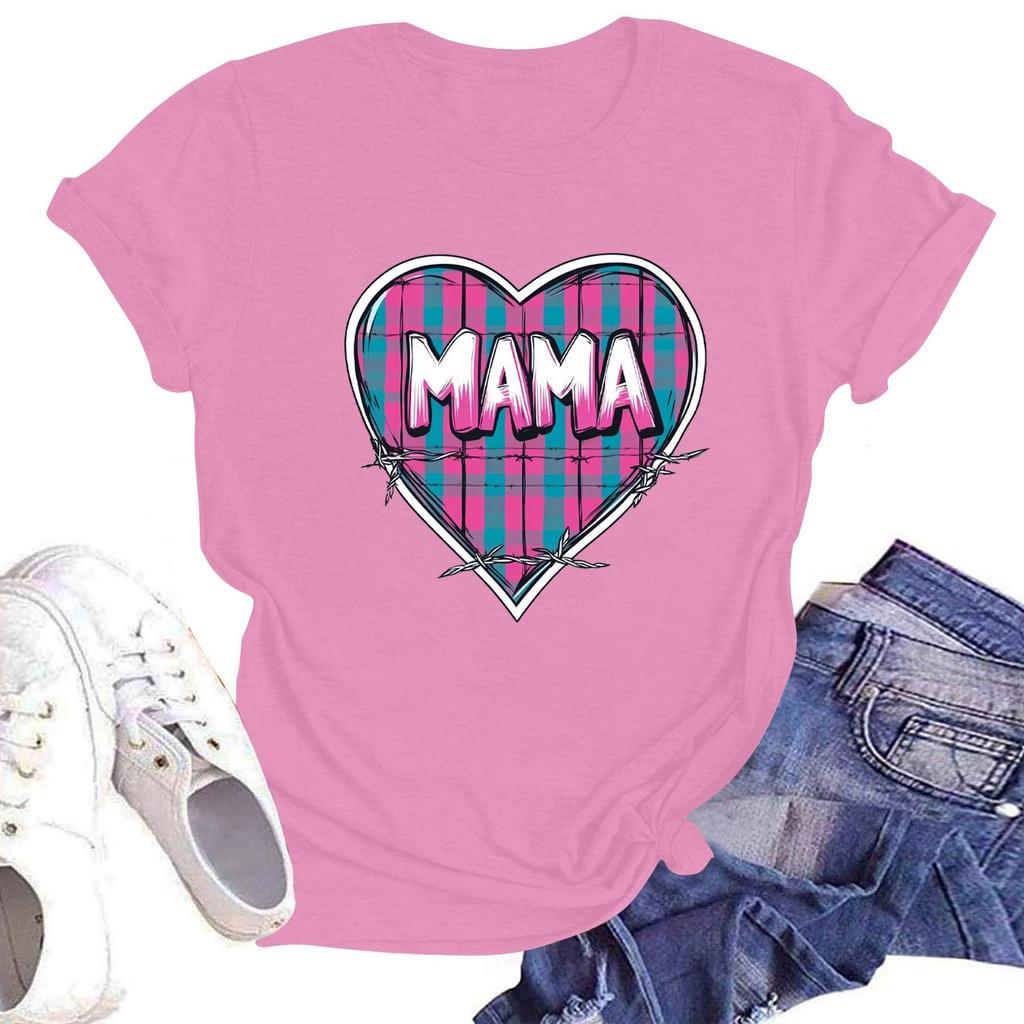 Женская повседневная футболка с круглым вырезом и короткими рукавами с принтом