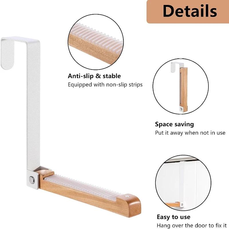 1 шт. Портативные дорожные дверные крючки, деревянная вешалка-органайзер для пальто, шапок, халатов, складная вешалка для одежды для прачечной, ванной комнаты