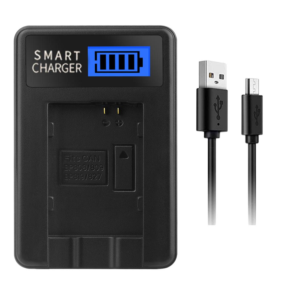 Компактное ABS зарядное устройство для аккумулятора камеры BP 808 с ЖК-дисплеем для камеры Canon FS100, универсальный вариант зарядки, USB-зарядное устройство