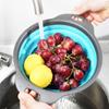 Foldable Strainer Drain Basket Colander Fruit Vegetable Washing Basket With Handle Collapsible Silicon Drainer Kitchen Storage