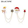 Christmas Brooch Snowman Santa Claus Pins Women's Brooch for Coat Suit Hijab Pins New Year Gift