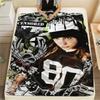 1PC Tom Kaulitz Print Flannel Blanket, High quality Comfortable for All Seasons, Home Decor, Warmth and Comfort, Perfect for Christmas Gifts