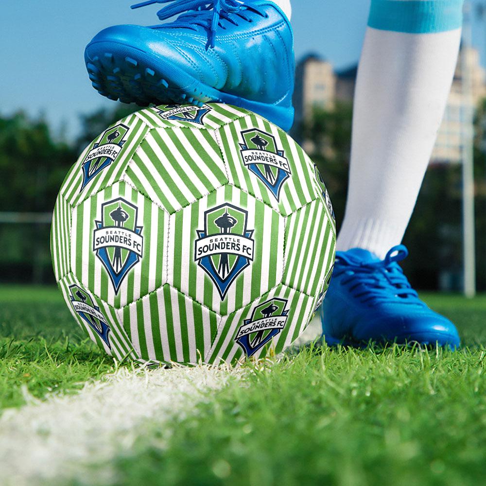 Футбольный клуб Seattle Sounders FCМяч для мини-футбола Размер 5 Разноцветный Машинная строчка ПВХ Готов к соревнованиям Прочный Высокий отскок
