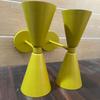 Mid-Century Modern Yellow Wall Sconce, Double Cone Sconce, Minimalist Vanity Light, Modern Wall Lighting Fixture For Restaurant
