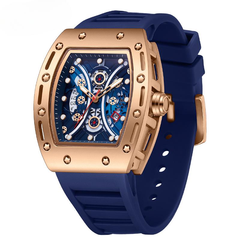 Quartz Watch for Men Fashion Trend Barrel Simple Calendar Waterproof Quartz Watch for Men