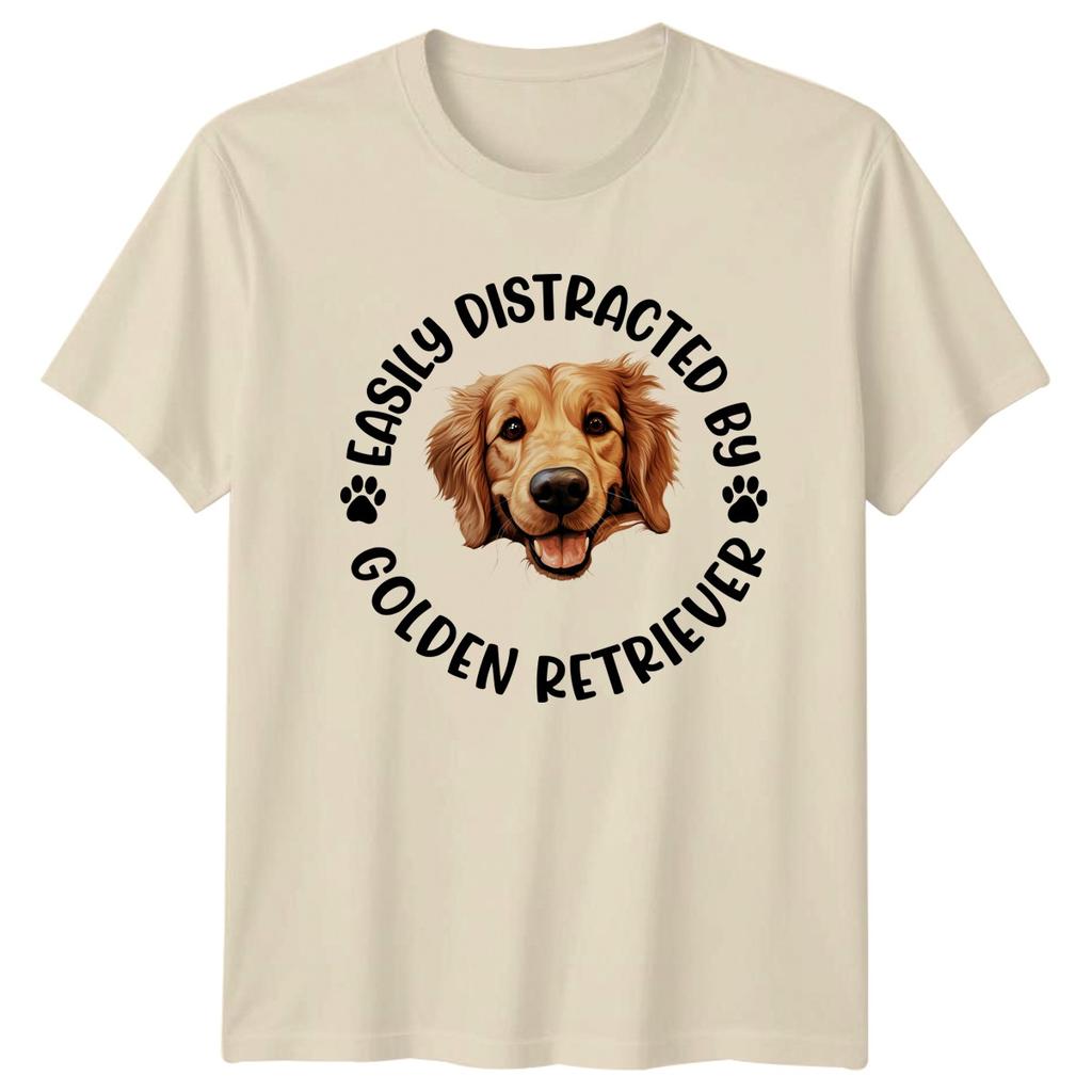 Easily Distracted By Golden Retriever Dogs Unisexs TShirt Unisexs Tee Graphic Top