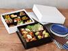 Tableware East Japanese Modern Hors d'oeuvre Square Two-Tiered Box, 18cm, White, with Dividers