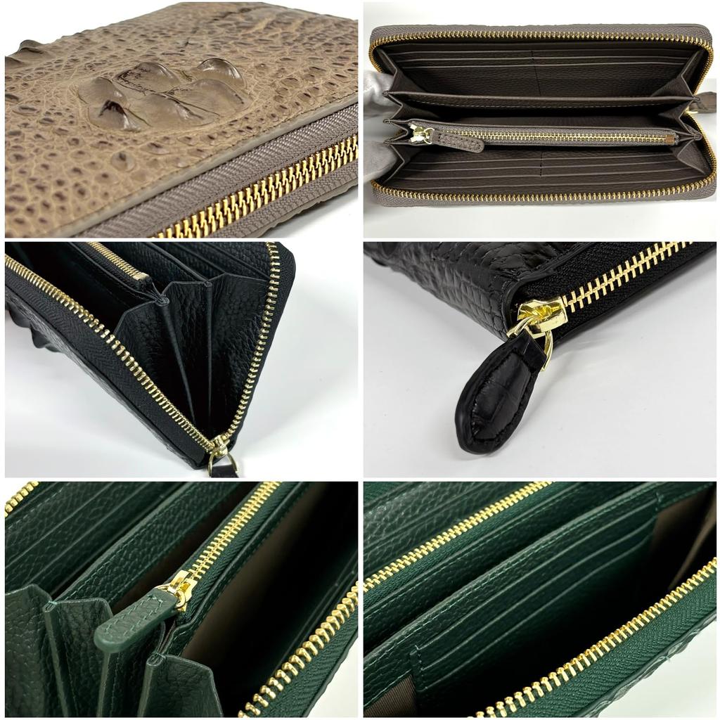 Taupe Crocodile Hornback Long Wallet Authentic Crocodile Long Wallet Genuine Leather Crocodile Leather Crocodile Leather Wallet Crocodile Leather
