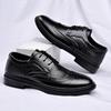Summer New Leather Shoes Men's High-end Business Casual Shoes Dress Hollow Breathable Men's Leather Shoes Men's Invisible Height Increase
